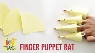 How to Make a Paper Rat Finger Puppet | Easy mouse puppet craft for kids | DIY Kids Craft