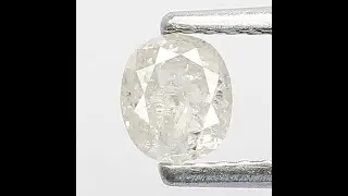 0.46 CT Oval Salt and Pepper Diamond: Natural White, Translucent (4.7 mm)