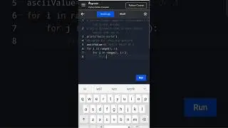 Python code of character pattern💻 #python #shorts