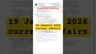 19 January 2026 Daily current affairs #upsc #ssc #uppsc #bpsc #rrb