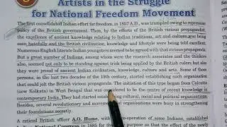 Contribution of Indian artists in the struggle for National Freedom Movement