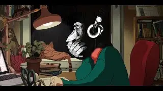 lo-fi chimpanzee screaming to study / eat bananas to