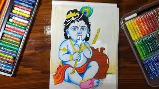 Easy Laddu Gopal Drawing | Janmashtami Special Drawing | Easy Little Krishna/Gopal Drawing