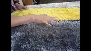 Grey with Yellow Living Room Plush Shag Area rug with Dimensional Design By Rug Addiction