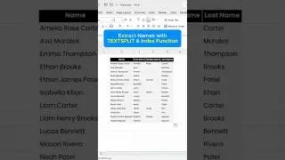 Split Names FAST in Excel with INDEX and TEXTSPLIT! #ExcelTips #INDEX #TEXTSPLIT #Productivity