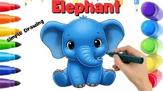 Elephant Drawing || Drawing, Painting & Coloring For Kids and Toddlers_🌈🎨