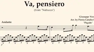 G. Verdi - Va, Pensiero (Nabucco) arr.by Piqado for Solo Piano Sheet Music Easy to Read Intermediate
