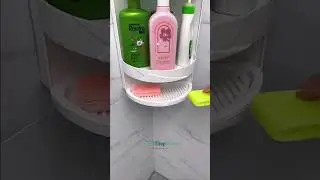 360 Rotating Corner Shelf for Small Bathroom Storage
