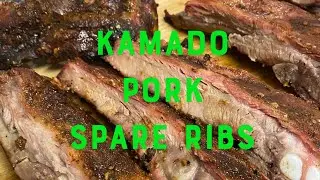Kamado Smoked Pork Spare Ribs on the Vision Grill