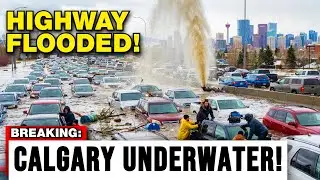 Calgary's Water Main EXPLODES &mdash; Drivers TRAPPED as Highway FLOODS in Seconds!
