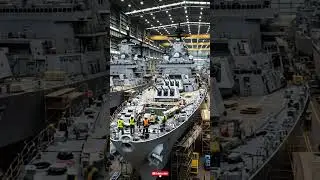Massive naval vessel being built in the #shorts #navy #shipbuilding #trendingnow #engineering
