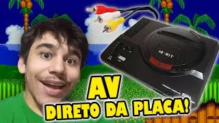Coloquei AV EMBUTIDO no MEGA DRIVE!!! Imagem limpinha direto da placa!