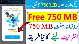 Telenor Free 750 MB internet || Telenor daily free MB