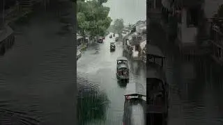 Serene Canal Ride in the Rain 🌧️🛶☔​#Rainfall#RainyWeather #CanalBoats#TravelGram #rainlovingsoul