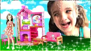 Whimsy unboxes the Barbie Camping Fun Playset with Barbie Cabin!