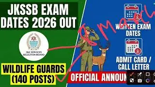 JKSSB Forest/Wildlife Guard Exam Dates Out for 140 Posts: Check Admit Cards, Call Letter Details