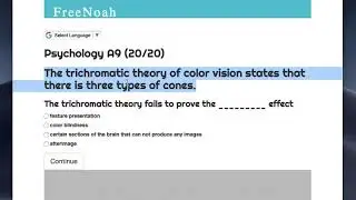 Psychology A9 (19/20) Trichromatic theory of color vision