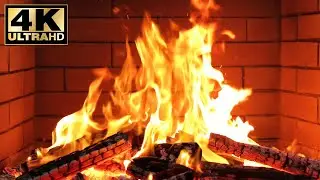 🔥 Fire Background Video Effects 4K. Fireplace Mind Therapy. Peaceful Winter Fireplace Ambience