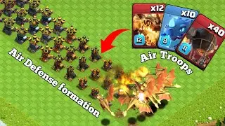 Base Challenge!! Air Troops Max level vs Every level Air Defense formation | clash of Clans