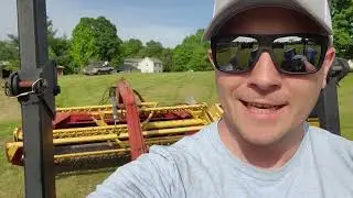 First cutting with the New Holland 499 haybine!!! Now on to the big fields!!