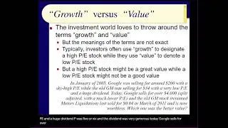 BUS123 Chapter 05 - Types of Stocks, Growth vs Value, Market Capitalization - Slides 75-85 - Sprng21