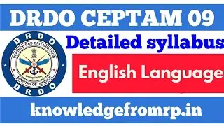 DRDO syllabus 2018 | full syllabus of English in detail