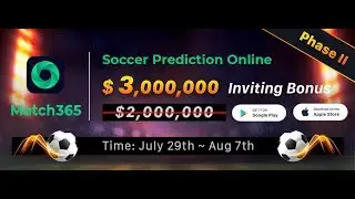 (Loot Offer) Match365 PayPal Money Offer - Get 5$ Per Refer - Daily $3000000 Giveaway .
