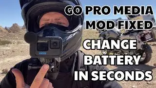 GoPro Media mod remount bracket fix for helmet mounts, change battery instantly