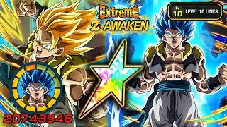 100% EZA AGL TRANSFORMING GOGETA BLUE LEVEL 10 LINKS SHOWCASE! Dragon Ball Z Dokkan Battle