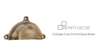 INFINITY DECOR - Cottage Cup Pull Antique Brass | Cupboard Pull | Drawer Handle