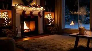 Warm Christmas Jazz by the Fireplace 🎁 Piano Bass Brush Drums | Holiday Ambience for Home & Caf&eacute;