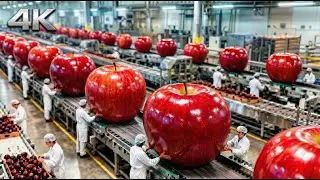 Inside a Modern Apple Processing Factory: From Fresh Apples to Packaging (Full Process)