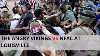 Armed white militia groups clash with armed black supremacist group in Louisville on Kentucky Derby