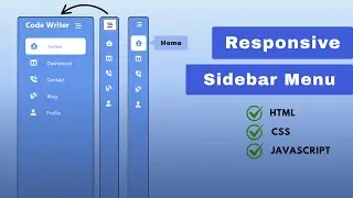 Build a Responsive Sidebar Menu using HTML, CSS and JavaScript | Navigation Bar