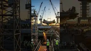 The awe-inspiring scale of a modern aircraft #shorts #shipbuilding #navy #construction #trendingnow