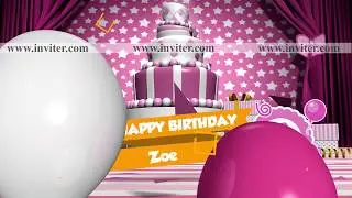 Hello Kitty Birthday Video Invitations - Whatsapp Birthday Video Invitations | Inviter