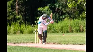 Jahanzaib Chaudhry batting in Millennium Cricket League Twenty20 2019 Final