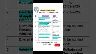 Calcutta university law entrance test 2025 | Ballb form fill up date | CU law admission date | #law