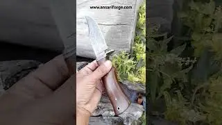 Custom handmade Damascus knife feather hunting knife | www.ansariforge.com