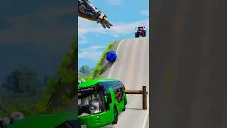 Mixed Colours Buses vs Drain Pipe - BeamNG.drive