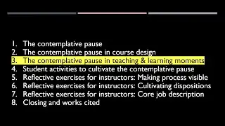 3. The Contemplative Pause in Teaching and Learning Moments