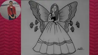 How to draw a Princess Girl Big wings-Pencil sketch, Drawing video for beginner 👍😊 by Subhi jaiswal