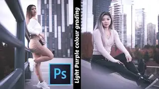 Free Preset | Light Purple Color Grading In Photoshop | Tutorial