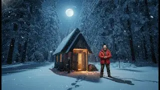 Snow Survival Night in Remote Forest Shack 🏕️✨