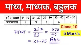 Class 10 Maths | Learn to find mean, median, mode | Class 10 Maths VVI Question | Board Exam 2026