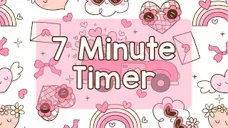 7 Minute Timer - Pink Retro Groovy Valentine's Day Themed Timer - Calm Ending Chime - No Music