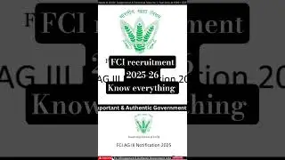 fci recruitment notification 2025 - check everything #fciexam #fcinotification