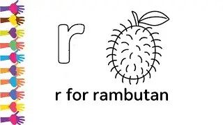 r for rambutan | lowercase fruit alphabet tracing and coloring pages for toddlers