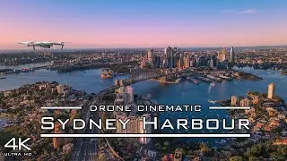 【4K】Aerial view of Sydney Harbour in New South Wales 🇦🇺 Australia