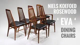Rosewood Eva Dining Chairs by Niels Koefoed - Mid Century Danish Modern